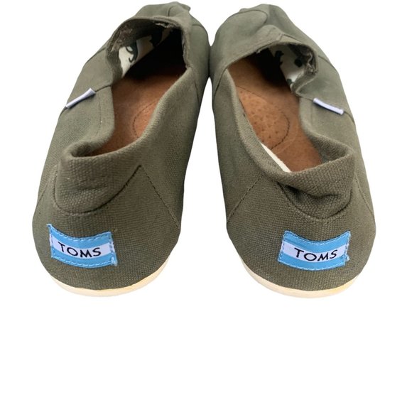 TOMS Men's Alpargata Cotton Canvas Classic Slip On in Olive Green Size 12 - Picture 4 of 11